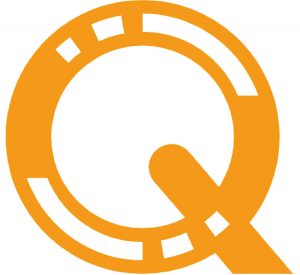 Das Logo zeigt den gelb-goldenen Buchstaben Q.
