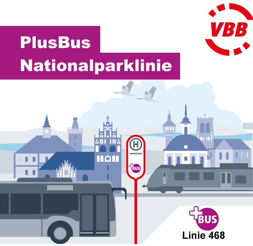 ein Bus an einer Haltestelle und ein Zug auf dem Gleis